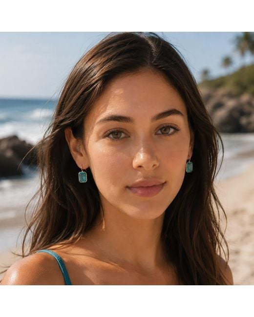 Hye Jane Jewelry Blue Small Peacock Quartz Earrings