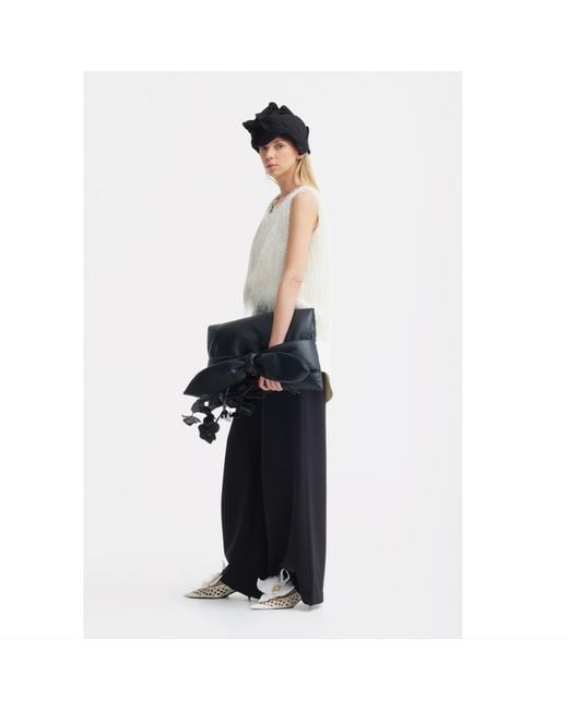 Julia Allert Black Neutrals Statement Waist Wide-Leg Trousers –