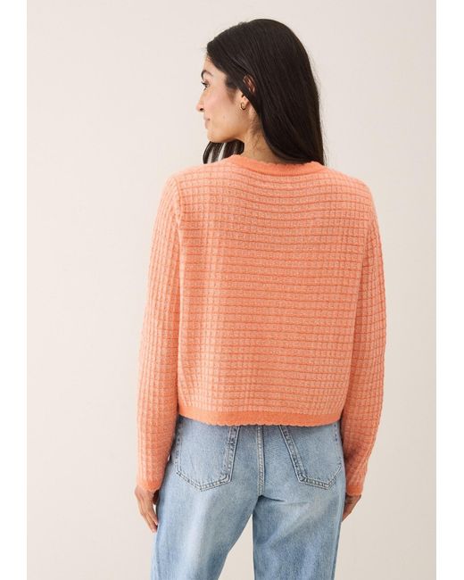 Loop Cashmere Pink Crew Neck Cardigan