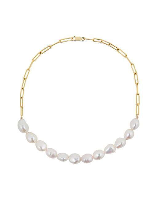 Ora Pearls Metallic Aetia Nugget Pearl Chain Neclace