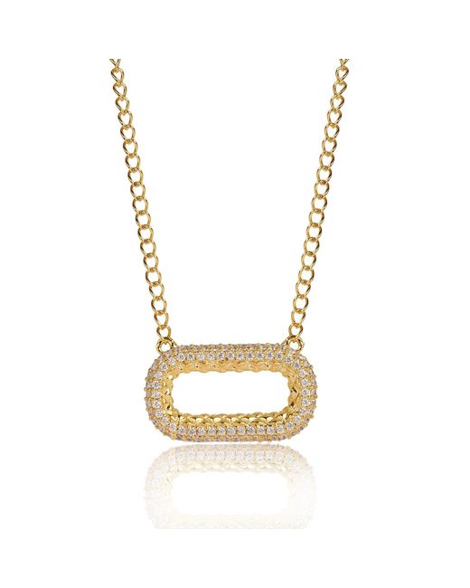 Lila Rasa Metallic Timeless Radiance Cz Pendant Necklace