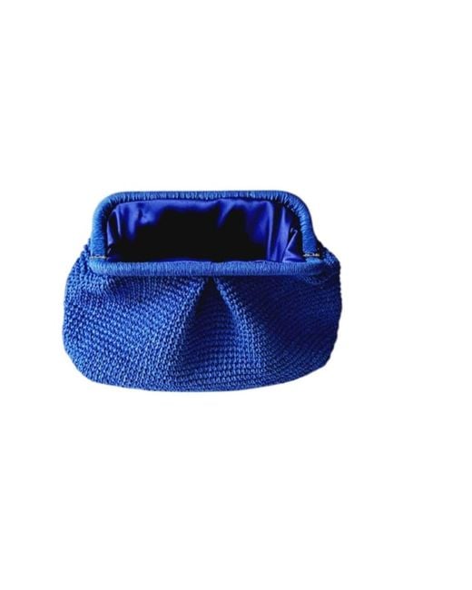 Springmoonatelier Blue Stylish Raffia Bag