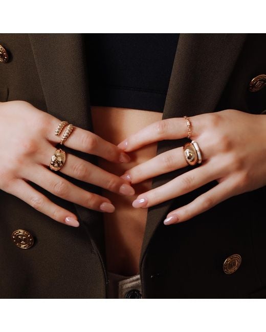 Leeada Jewelry Metallic Lamill Stacking Ring