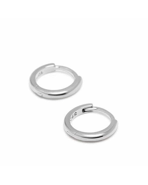 Nialaya Metallic Sterling Hoop Earrings for men