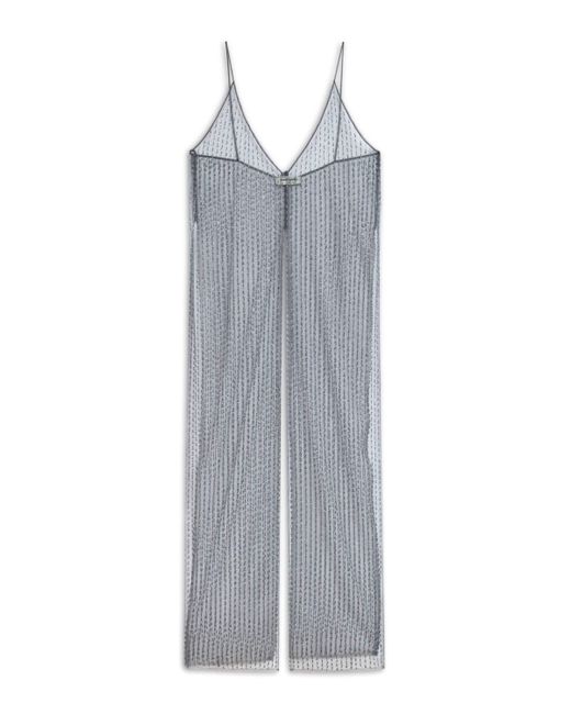 Nocturne Gray Anthracite Bead Embroidered Maxi Vest