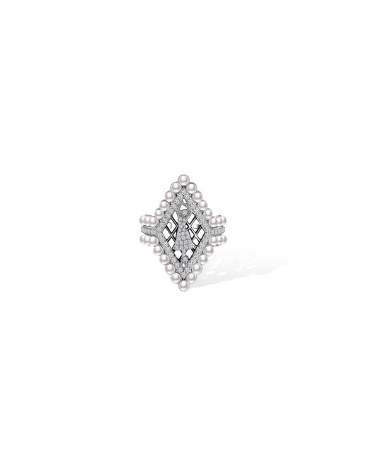 Retro Chic White Royal Ballet Ring