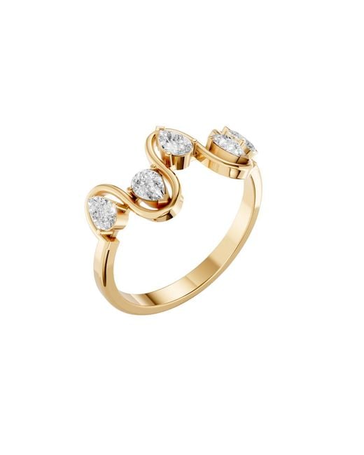 Aya Fine Jewelry Metallic Infinity Pear Cut Lab Diamond Ring