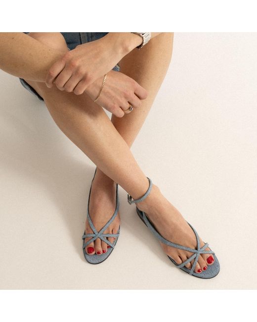 Florrie Blue Matilda Vintage Denim Flat Sandal