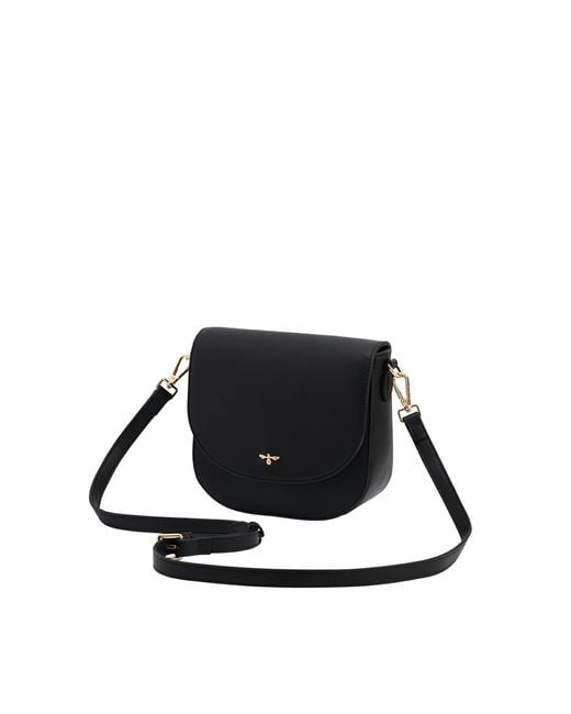 Fable England Black Beth Saddle Crossbody Bag