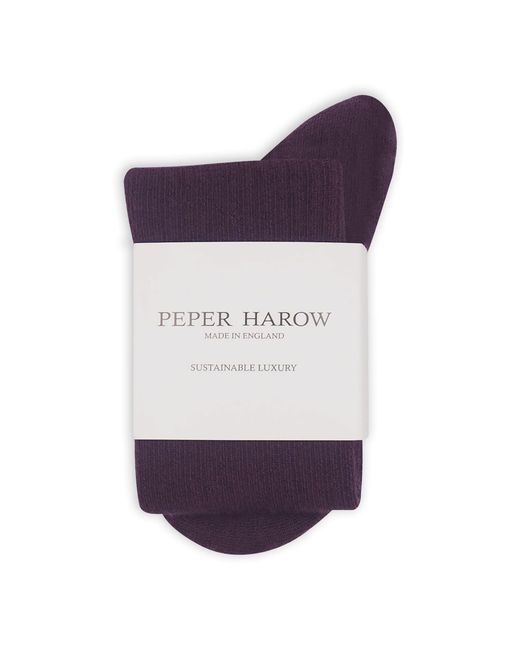 Peper Harow - Made in England Purple Wool Boot Socks for men