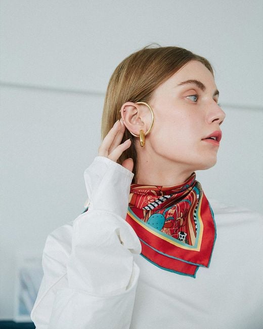 Lost Pattern Red Madagascar Silk Bandana