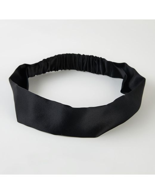 Soft Strokes Silk Black Pure Mulberry Silk Flat Headband