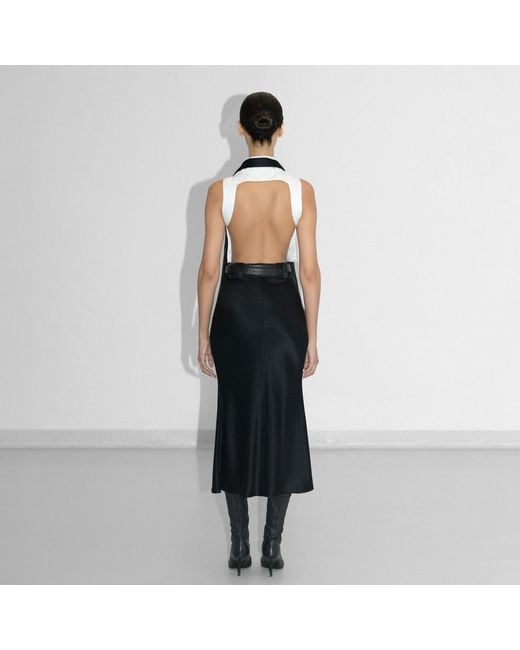 Vestiaire d'un Oiseau Libre Black Bias-Cut Midi Skirt
