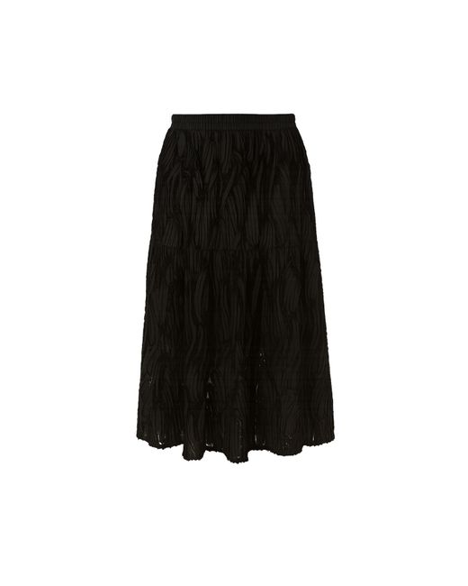 Yumi' Women's Black Mesh Applique Sequin Midi Skirt
