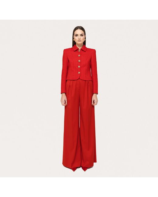 Nissa Red Boucle Suit Jacket