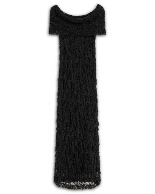 Nocturne Black Off-The Shoulder Lace Maxi Dress