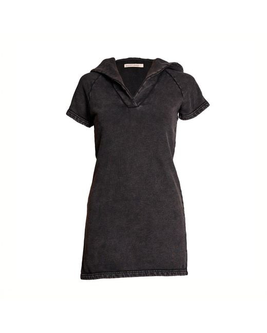 Love and Nostalgia Black Taylor Hooded Cotton Fleece Dress