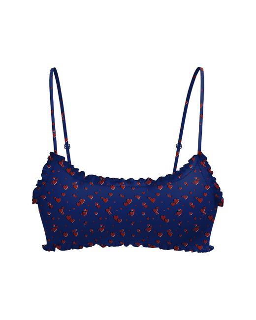 Blackbough Swim Blue Darby Frilled Bralette Top Heartache Pointelle