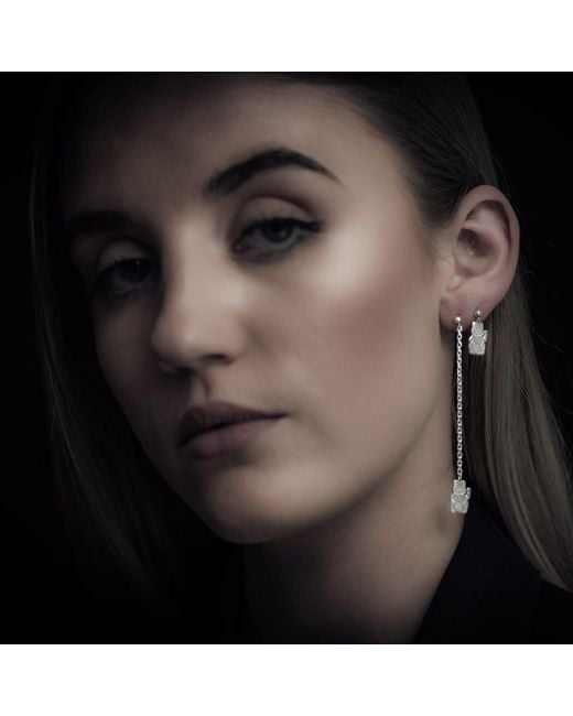 CarterGore Metallic Lucky Cat Single Short Drop Earring