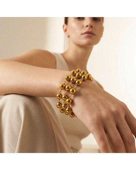 Rejected Hearts Club Metallic Rose Goldie Socialite Hematite Beaded Bracelet With Magnetic Clasp