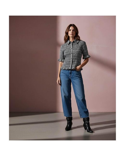 Nooki Design Gray Astrid Gingham Blouse