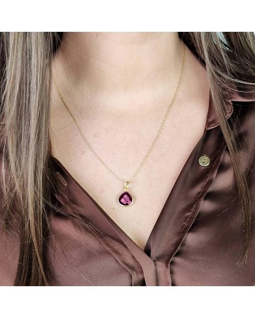 Harfi Purple Tourmaline October Birthstone Plated Necklace