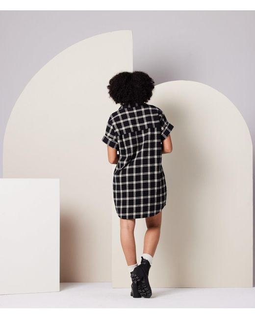 Known Supply Black Flannel Shirt Dress