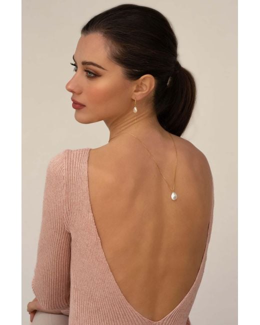 Katy Faye Metallic Moon Pearl Necklace