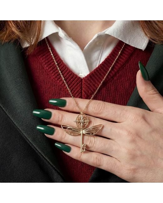 Azura Jewelry New York Metallic The Wandering Key Necklace Vermeil
