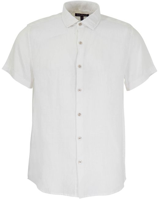 Lords of Harlech White Loic Linen Shirt for men