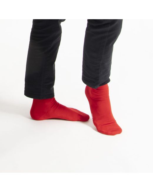 Peper Harow - Made in England Red Classic Luxury Crew & Trainer Socks Bundle for men
