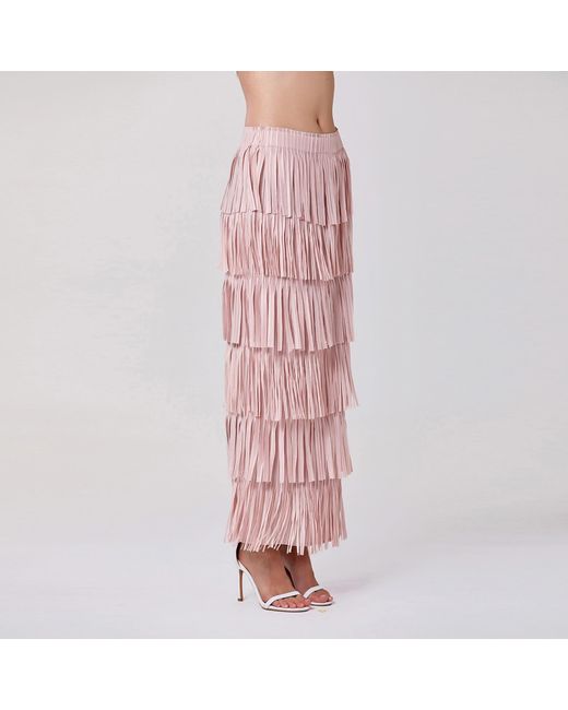 Smart and Joy Pink Tiered Frill Mesh Skirt