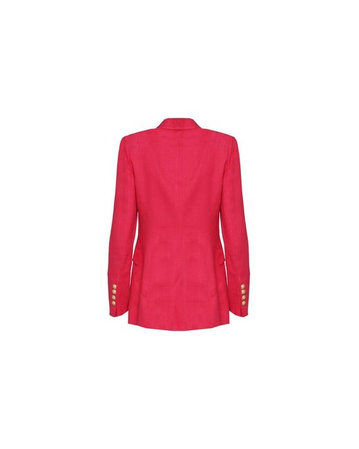 The Extreme Collection Pink Fuchsia Tailored Linen Blazer