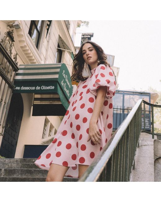Palingénésie Red Pauline Polka Dots Dress