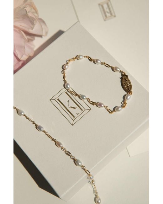 Katy Faye Metallic Michelle Rice Pearl Necklace