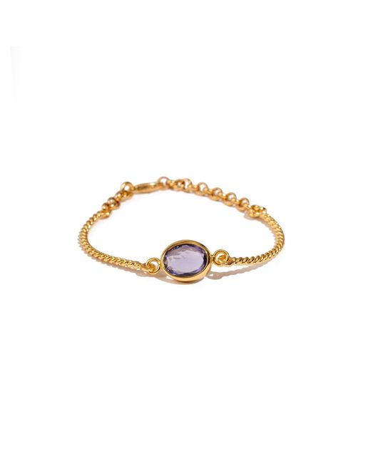 Ebru Jewelry Metallic Mystic Amethyst Glow Adjustable Bracelet