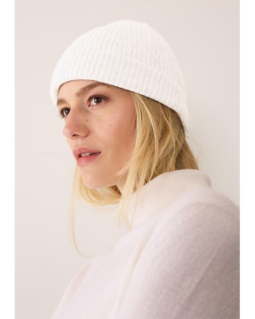 Loop Cashmere White Cashmere Beanie