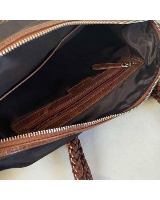 godi. Brown The Buna Handwoven Leather Tote Bag