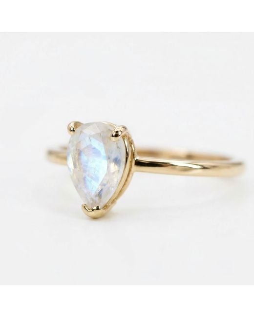 Melt'm Jewelry Metallic Pear Moonstone Ring