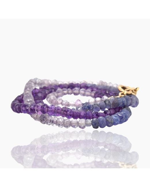 Lori Kaplan Design Purple Triple Wrap Tanzanite Amethyst Bracelet Or Necklace