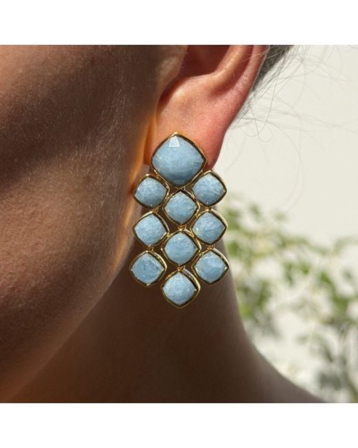 Lulu B London Blue Aquamarine Chandelier Gemstone Earrings