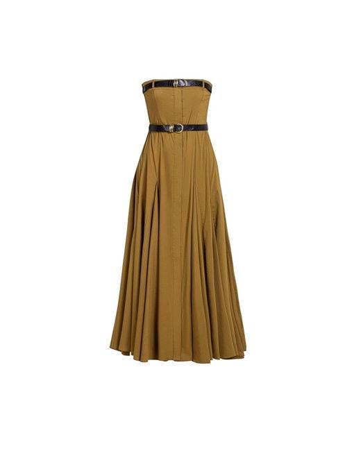 Nocturne Natural Strapless Double Belted Midi Dress
