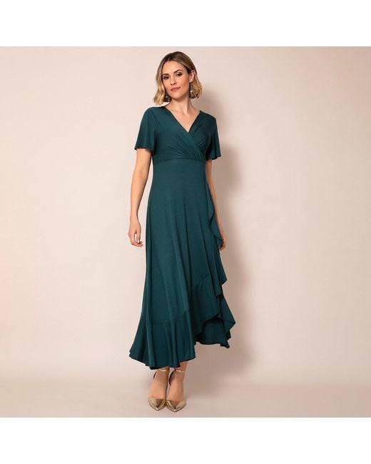 Alie Street London Green Waterfall Dress Petite Pine