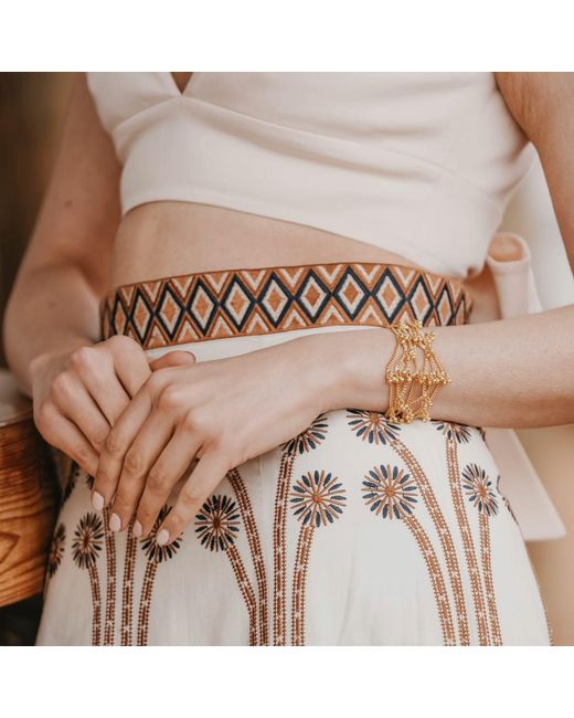 Meraki by Rashmi Bajaj Metallic Golden Bloom Layered Bracelet
