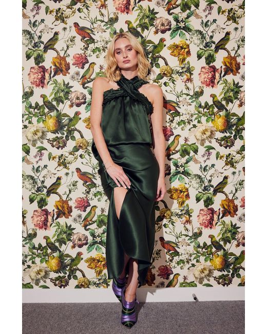 Lindsay Nicholas New York Green Jackie Criss Cross Top