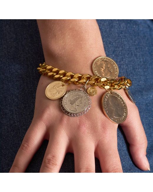 Caramel Vintage Jewellery Brown Penny Coin Charm Bracelet