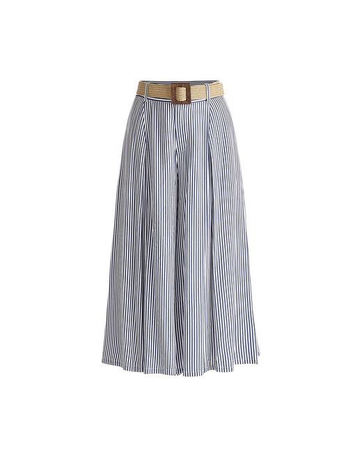 Paisie Blue Belted Pleated Culottes
