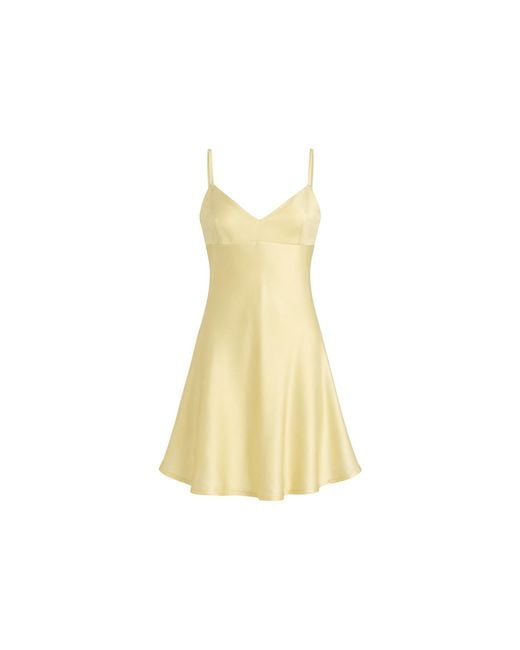 Reve Sleepwear Yellow Silk Slip Dress
