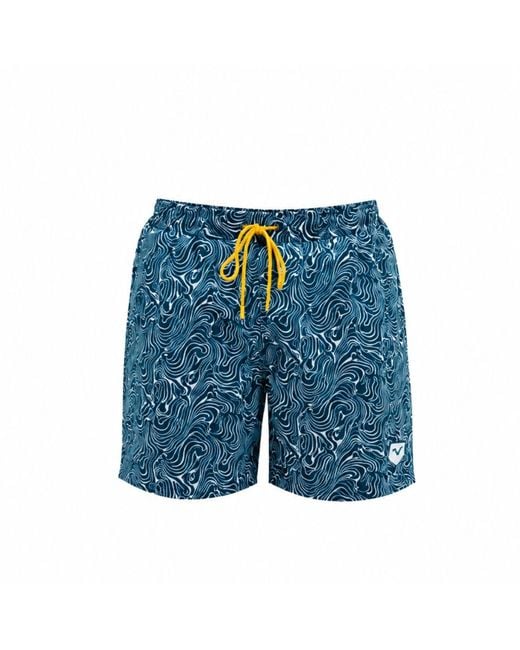 Live Kolibri Blue Abstract Swim Trunks for men