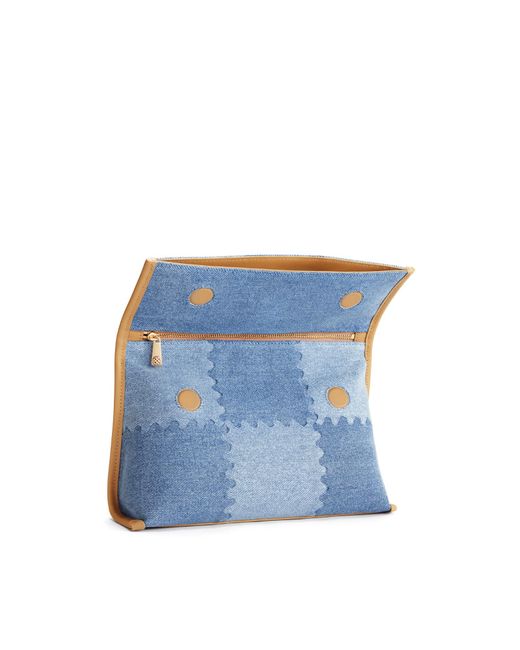 Orange Cube Blue Square Stitch Messenger Bag